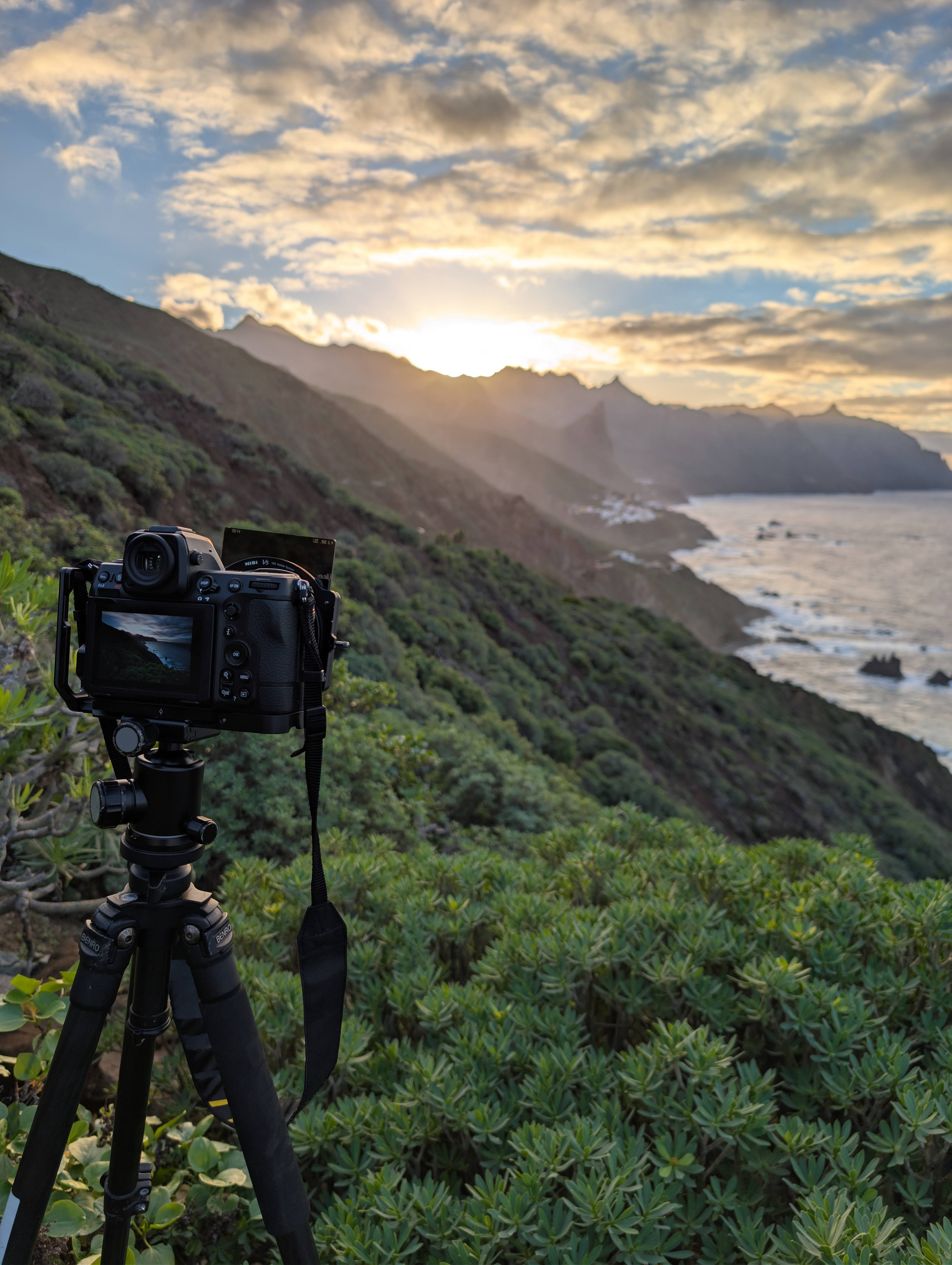 Photographic dynamic range comparison chart between Canon EOS R5, Nikon D850, and Sony A7R V
